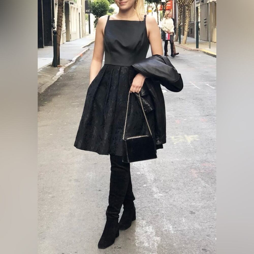 Gal Meets Glam NWT Black Midnight Jacquard Floral Party Dress Size 6